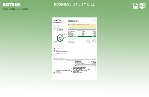 модерен стил на Central Hudson Energy Group деловна сметка за комунални услуги, 